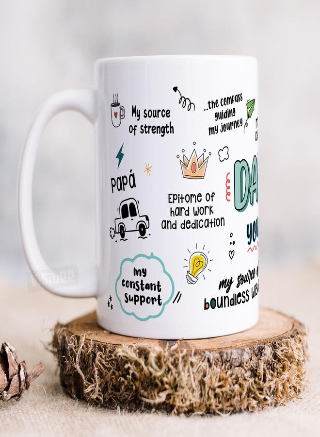Visibee Daddy, You are Loved Ceramic Coffee Mug Collection - Father's Day Gift, Birthday Gift for Dad on Birthdays, Anniversaries, and Father's Day - 325ml Ceramic Coffee/Tea Cup - Image 2