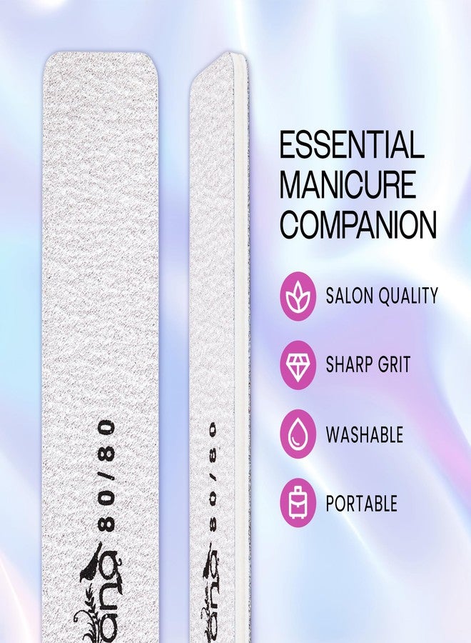 Pana 10PCS Jumbo Size PANA Professional Double Sided Nail Files - Zebra, 80/80 Grit - Emery Board Nail Buffering File Manicure Pedicure Nail Polisher Washable - Image 2