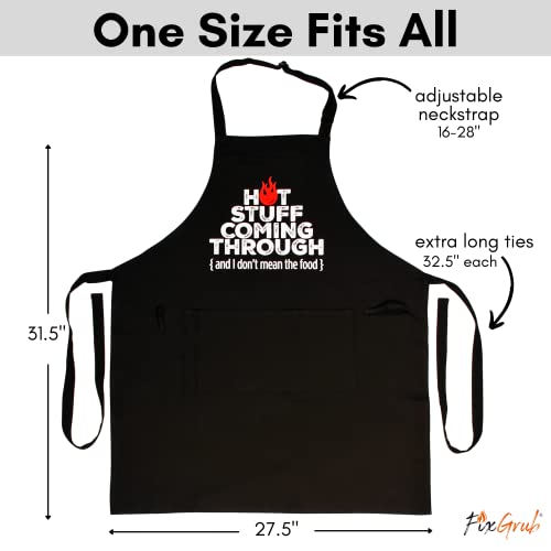 FixGrub Chefs Apron, Grill Apron, Funny Aprons for Men and Women, BBQ Apron, 3 Pockets, Bottle Opener, Towel and Gift Box Included - Image 4