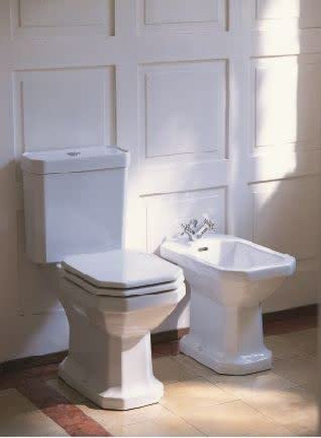 Duravit مقعد وغطاء 1930 مفصلات بيضاء من يوريا ثمانية الأضلاع مع إغلاق ناعم - Image 2