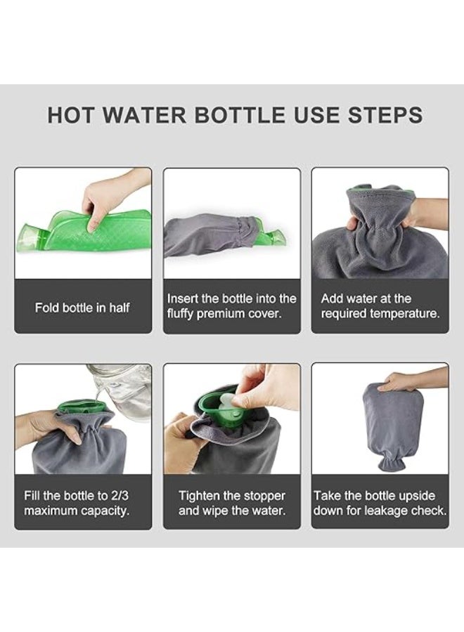 Hot Water Bottle Rubber 2 Quart Capacity for Heat Therapy and Warm Comfort Reusable Leak Resistant Design for Daily Use - Image 3