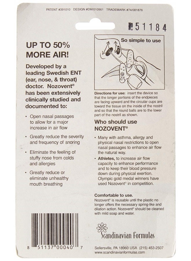 Scandinavian Formulas Nozovent Anti-Snore - 1 Pack - Image 2