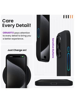 FITIT FITIT Magnetic Silicone Case for iPhone 13 Pro 6.1-Inch, Compatible with MagSafe, Black  - Image 5
