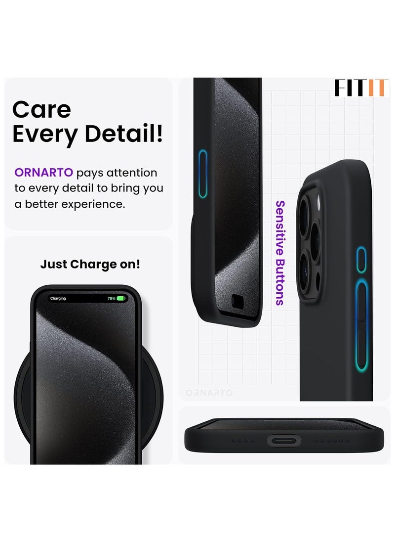 FITIT FITIT Magnetic Silicone Case for iPhone 13 Pro 6.1-Inch, Compatible with MagSafe, Black  - Image 5