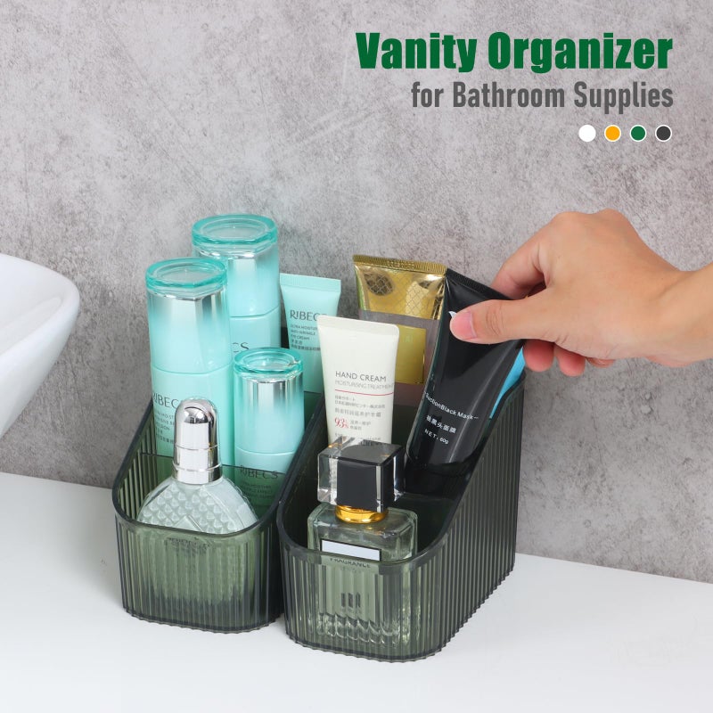 OSteed Green Makeup Organizer, Makeup Brush Holder 8 Cups for Vanity, Bathroom Countertop Cups, Dresser Organizer for Cosmetic Display, Skincare Srorage, Perfume Stand, Toiletry - Image 4