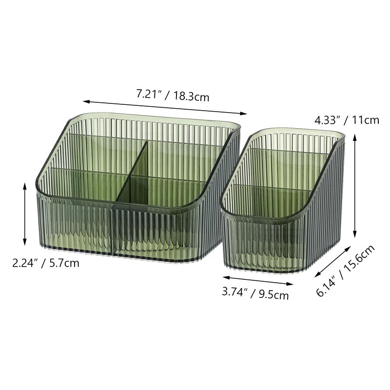 OSteed Green Makeup Organizer, Makeup Brush Holder 8 Cups for Vanity, Bathroom Countertop Cups, Dresser Organizer for Cosmetic Display, Skincare Srorage, Perfume Stand, Toiletry - Image 3