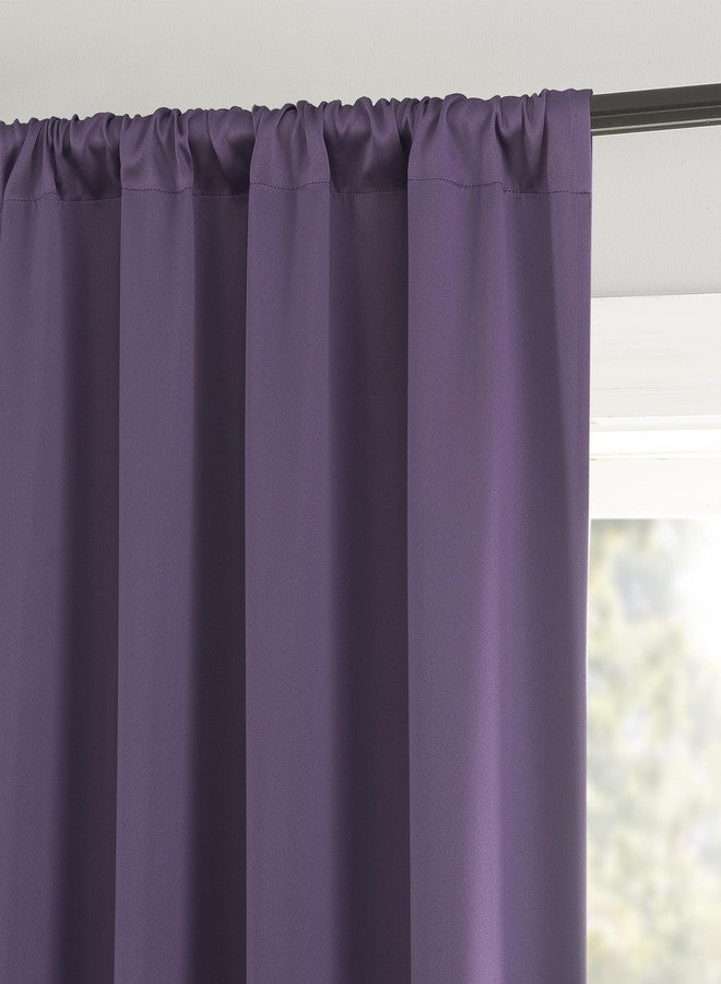 صن زيرو ستارة Sun Zero Rianna Theater Grade Extreme 100% Total Blackout Rod Pocket، لون بنفسجي جمشتي، 40 بوصة عرض × 63 بوصة طول (لوحة واحدة) - Image 3