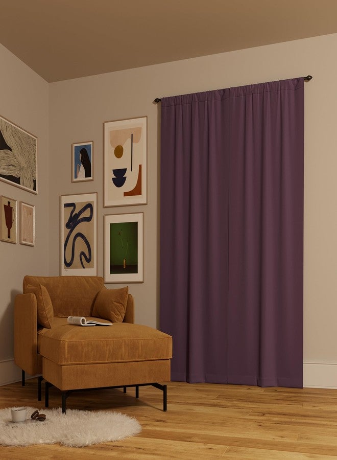 صن زيرو ستارة Sun Zero Rianna Theater Grade Extreme 100% Total Blackout Rod Pocket، لون بنفسجي جمشتي، 40 بوصة عرض × 63 بوصة طول (لوحة واحدة) - Image 2