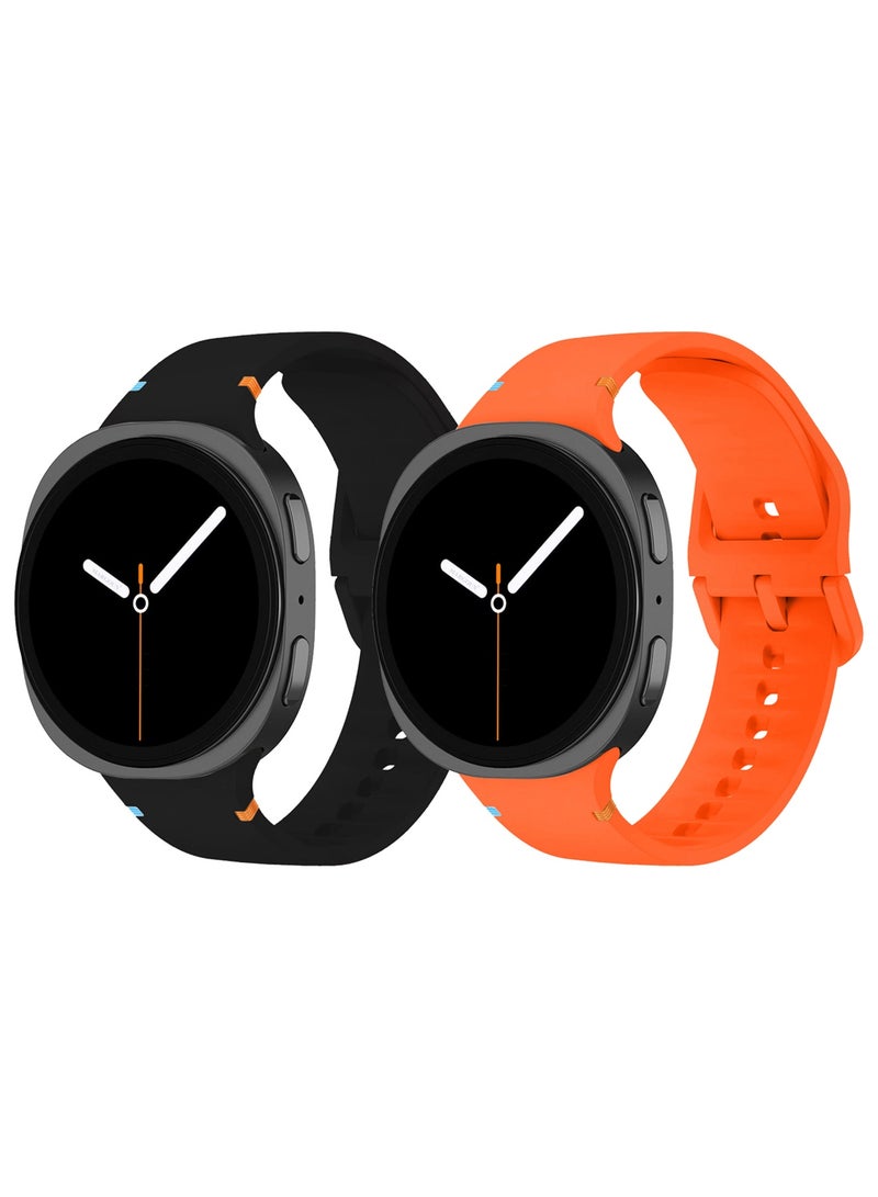 2Packs Sport Band for Galaxy Watch 8 40mm 44mm and Watch 8 Classic 46mm, Silicone Replacement Strap, M/L Size - Image 2