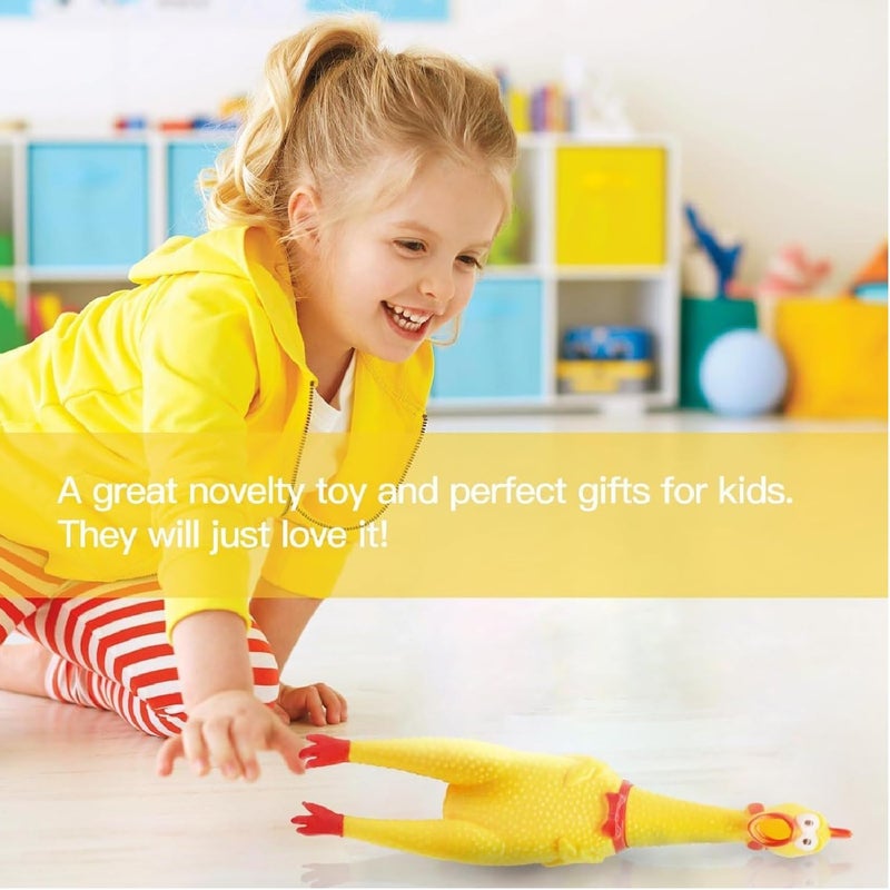 30cm Hilarious Rubber Screaming Chicken Toy – Loud Squawking, Shrilling Yelling Sound – Fun Gag Gift, Stress Reliever & Prank Toy for Kids - Image 5