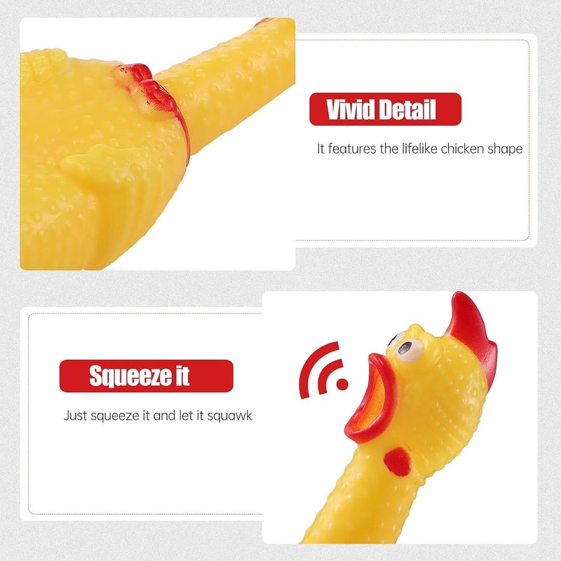 30cm Hilarious Rubber Screaming Chicken Toy – Loud Squawking, Shrilling Yelling Sound – Fun Gag Gift, Stress Reliever & Prank Toy for Kids - Image 4