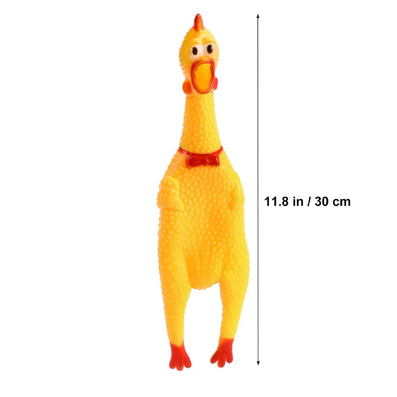 30cm Hilarious Rubber Screaming Chicken Toy – Loud Squawking, Shrilling Yelling Sound – Fun Gag Gift, Stress Reliever & Prank Toy for Kids - Image 2