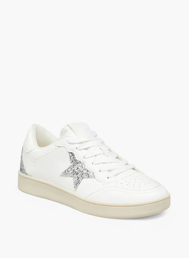 Celeste Women's Star Embellished Sneakers with Lace-Up Closure