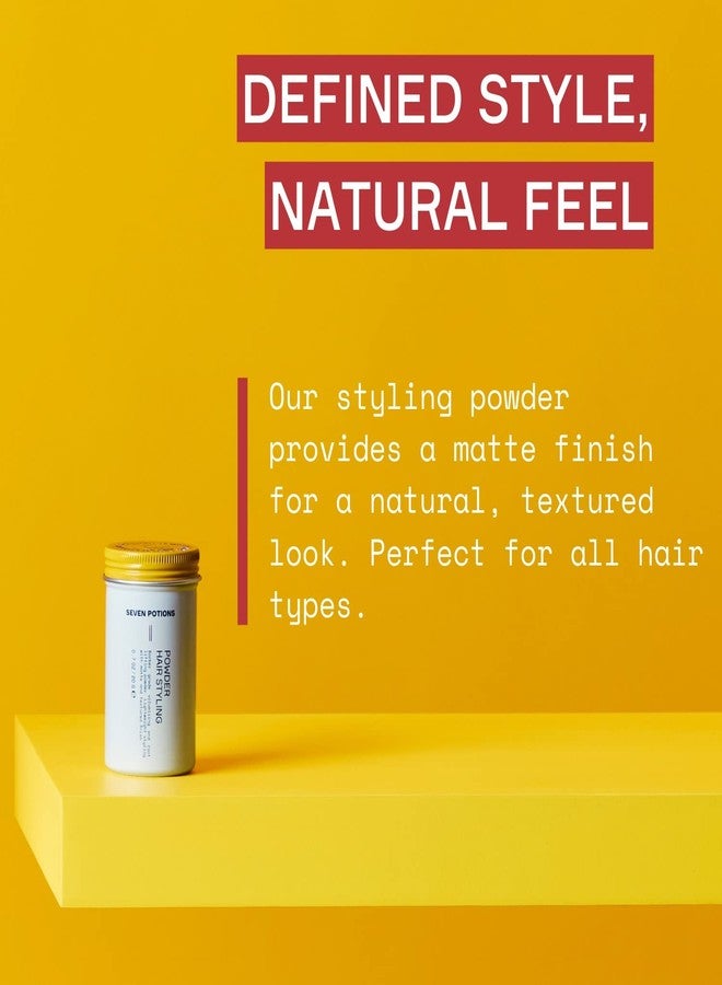 SEVEN POTIONS Hair Styling Powder For Men 0.7oz: Root Lifting Dust, Volume & Texture - Flexible Hold, Natural Look for All Hair Types - Vegan, Cruelty Free - Image 5