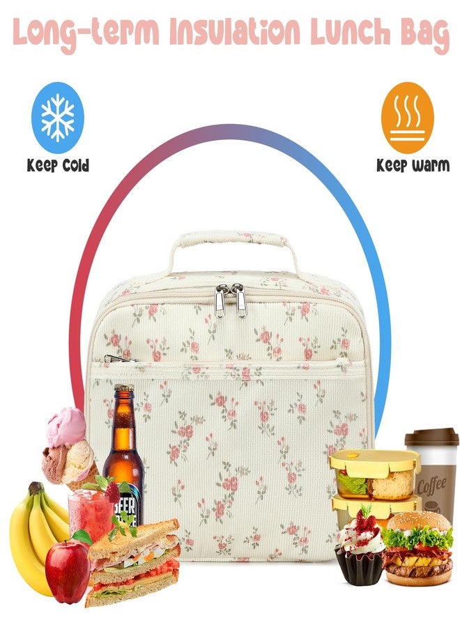 Bluboon Kids Girls Lunch Bag Insulated Lunch Box for school Corduroy Lunch Cooler Organizer School Kids Lunch Tote - Image 2
