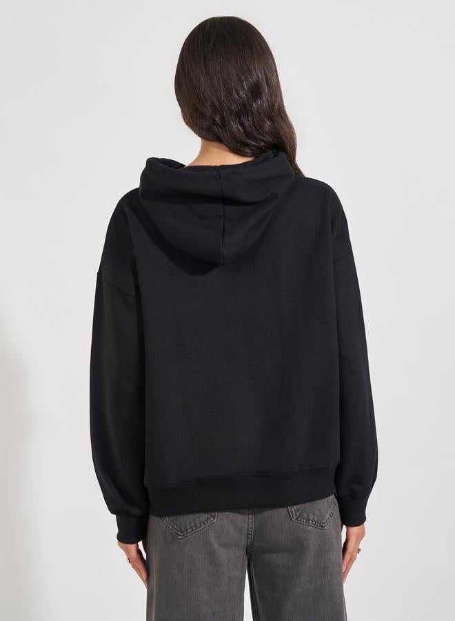 Styli Oversized Regular Length Slogan Hoodie - Image 4