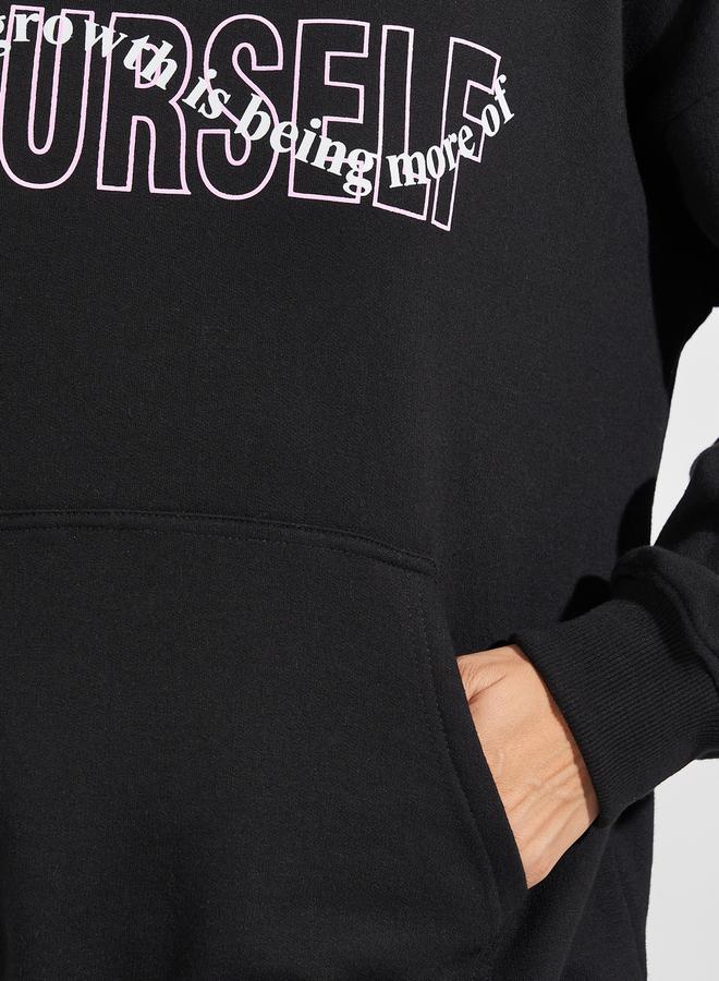 Styli Oversized Regular Length Slogan Hoodie - Image 3