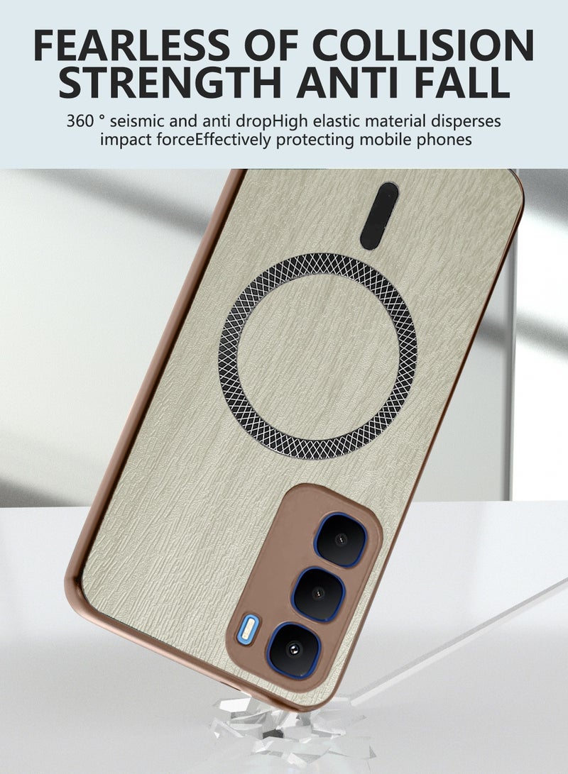 دبليو تيك غطاء خلفي صلب من خشب القيقب لهاتف Infinix Hot 60i 5G 2025 بنسيج خشبي، مقاوم للصدمات، مع غلاف مغناطيسي قوي ودعم Magsafe (MCMPMN) - Image 3