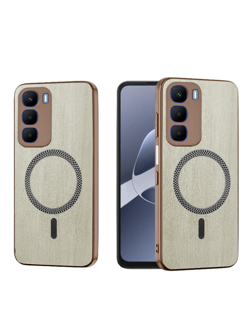 دبليو تيك غطاء خلفي صلب من خشب القيقب لهاتف Infinix Hot 60i 5G 2025 بنسيج خشبي، مقاوم للصدمات، مع غلاف مغناطيسي قوي ودعم Magsafe (MCMPMN) - Image 1