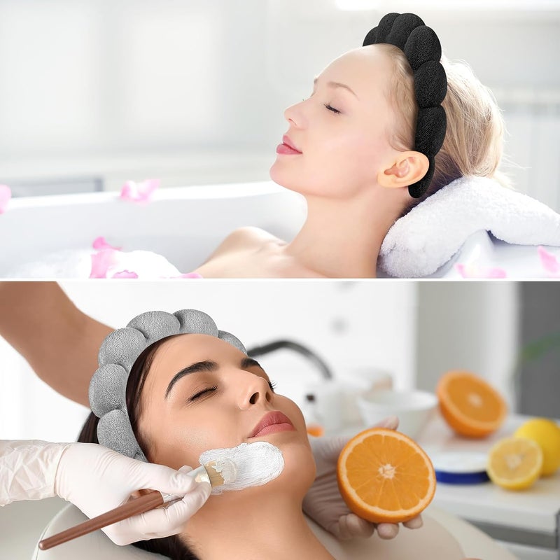 Ztomine Store Spa Headbands for Washing Face or Facial, Set of 2 Skincare Headbands, Terry Cloth Headband Wash Combo Pack - Puffy Makeup Washing, Mask, Skin Treatment - Image 5