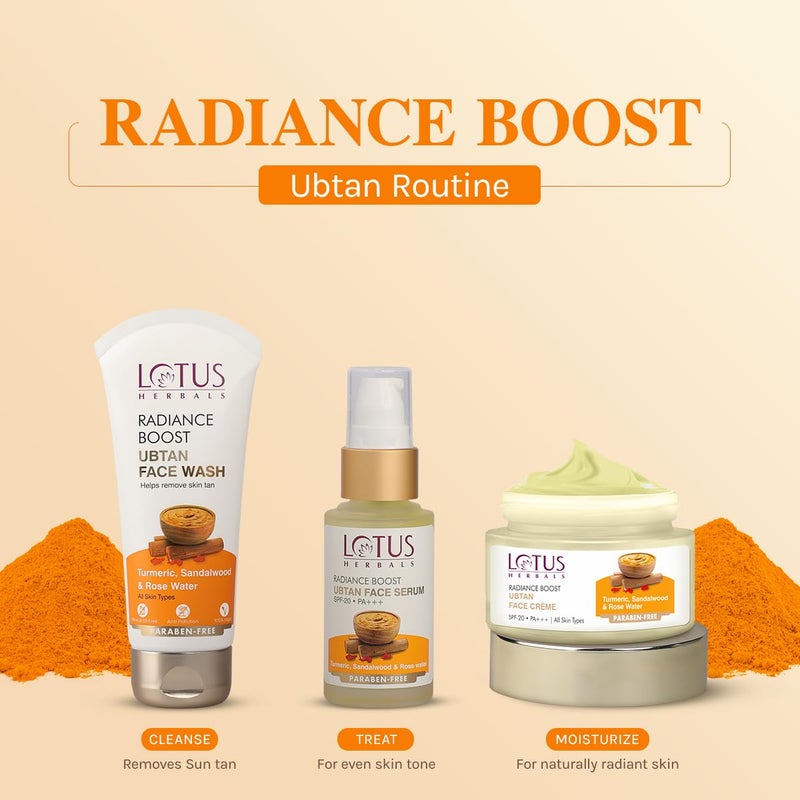Lotus Herbals Radiance Boost Ubtan Face Wash With 0075 Salicylic Acid Turmeric Sandalwood and Rose Water Glowing Skin Reducing Dark Spots Paraben free 100gm - Image 5
