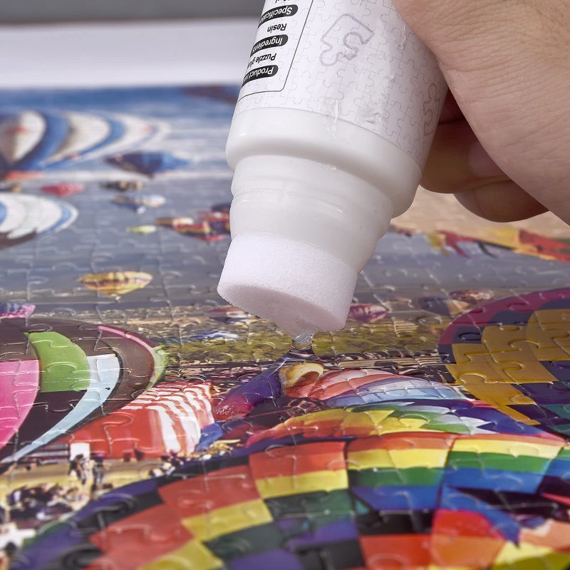 YAKAMOZ Jigsaw Puzzle Glue with Sponge Head for Adults Clear Water-Soluble Craft Glue Quick Dry for 1000/1500/3000 Pieces of Puzzle,240ML - Image 5