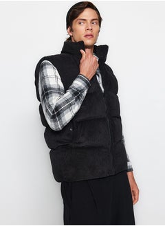 trendyol Black Men's Regular Fit Winter Velvet Vest TMNAW23YE00013  - Image 4