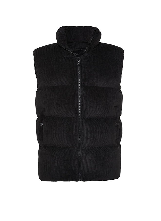 trendyol - Black Men's Regular Fit Winter Velvet Vest TMNAW23YE00013 - Image 1