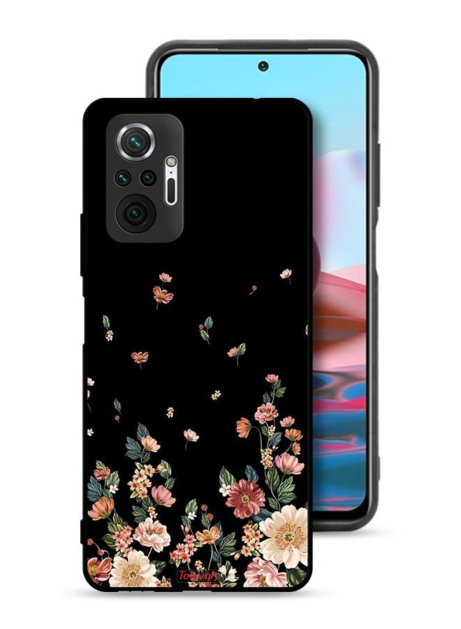 Tolwak غطاء واقي لهاتف شاومي ريدمي نوت 10 برو 4G مزين بزهور صغيرة في الأسفل - Image 1