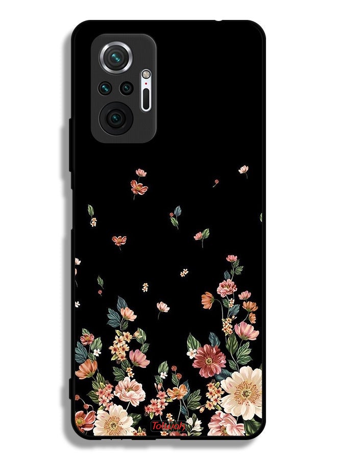 Tolwak غطاء واقي لهاتف شاومي ريدمي نوت 10 برو 4G مزين بزهور صغيرة في الأسفل - Image 2