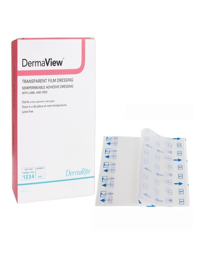 DermaRite's DermaView Transparent Film Wound Dressing - Semipermeable Adhesive, Waterproof, Sterile, Individually Wrapped, 4 in. x 5 in., 1 Count, 50 Packs, 50 Total - Image 1