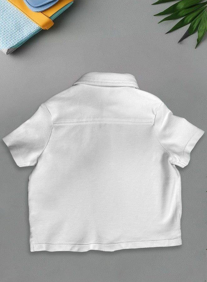 One Friday Baby Boys White Solid Cotton Shirt - Image 4