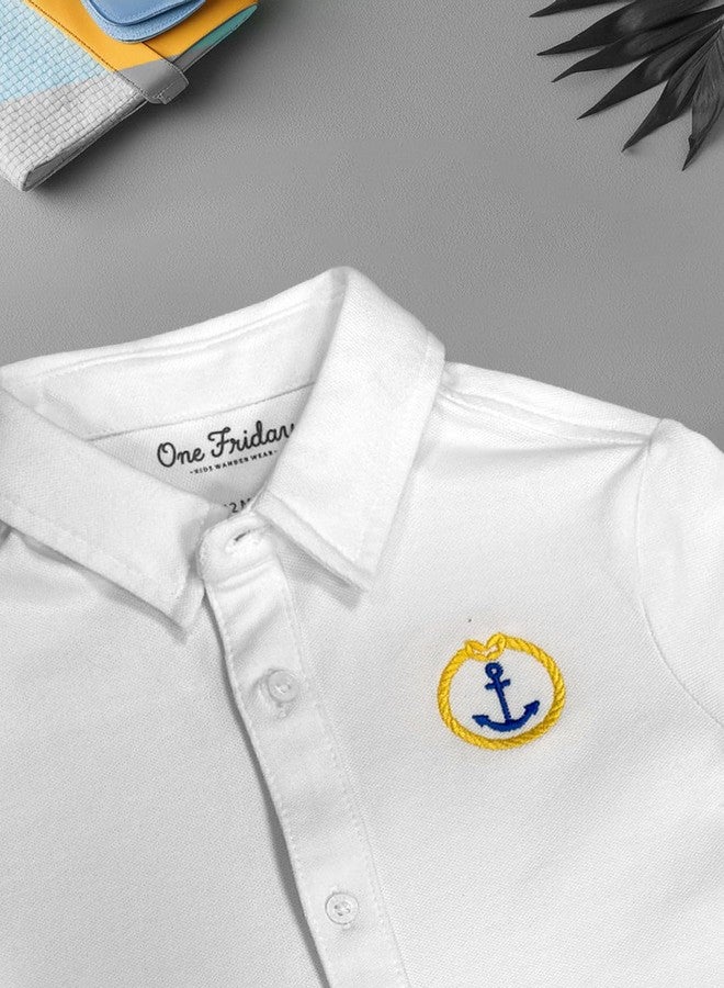 One Friday Baby Boys White Solid Cotton Shirt - Image 3