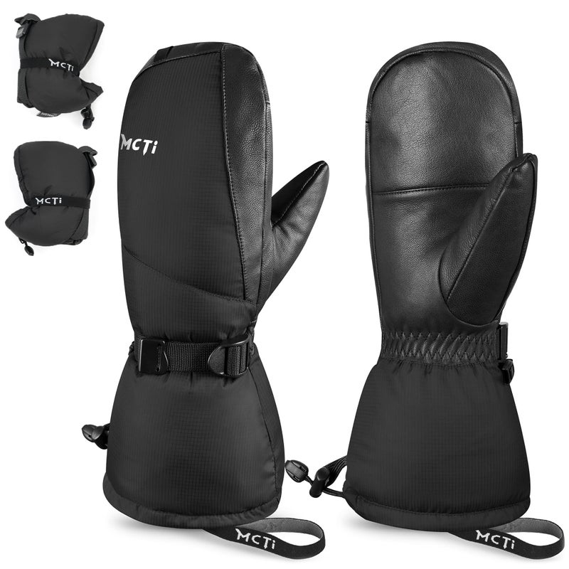 MCTi Ski Mittens Down Mittens Winter Cold Weather Waterproof Touch Screen Mitt for Men - Image 1