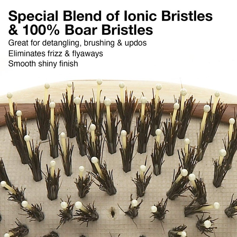 Olivia Garden Healthy Hair Eco-Friendly Bamboo Ionic Paddle Hair Brush (Combo) - Image 2