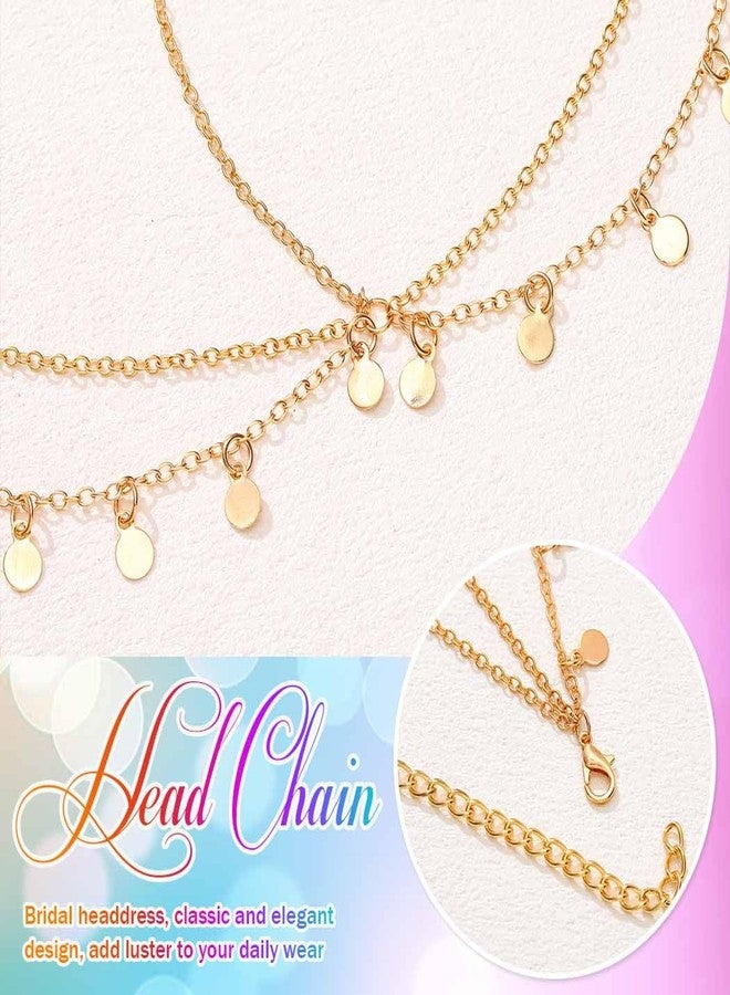 يان سلسلة رأس مرصعة بالترتر الذهبي من يان، قطعة رأس مثالية لأزياء الهالوين، مناسبة لمهرجانات البوهو، مجوهرات شعر للجبهة، سلسلة شعر متعددة الطبقات للعرائس، إكسسوارات حفلات التخرج، عصابات رأس للنساء والفتيات - Image 5