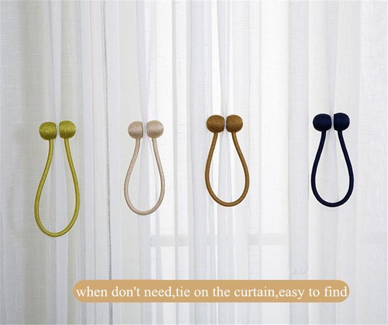 IHClink 2 Pieces Magnetic Curtain Tiebacks Curtain Clips Rope Holdbacks Curtain Weaving Holder Buckles For Home Office Decorative UK patent 6036254 (Grey) - Image 5
