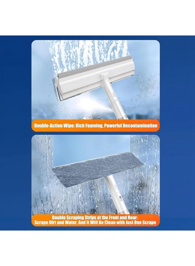 Bukela Squeegee for Window Cleaning with Spray, 2024 New Double Spray Expansion Window Cleaner Kit Spray Window Cleaning Window Cleaning Squeegee Kit Household Cleaning Tool (White) - Image 2