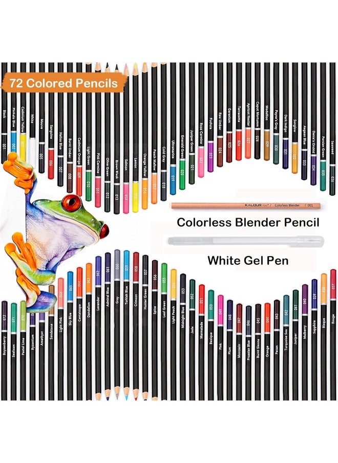 KALOUR KALOUR Colored Pencils for Adult Coloring Book,72 Colors Set,Artists Soft Core with Vibrant Color,Ideal for Drawing Sketching Shading,Coloring Pencils for Adults Beginners kids  - Image 2