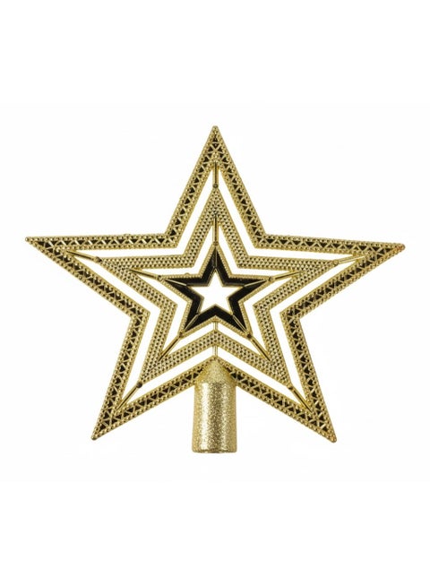 Golden Medium Star Ornament – Elegant Festive Decorative Piece for Tree & Home Décor