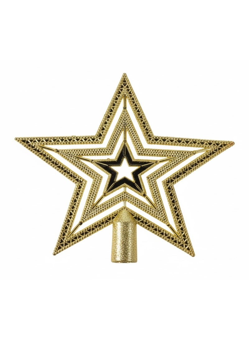 Golden Medium Star Ornament – Elegant Festive Decorative Piece for Tree & Home Décor - Image 1