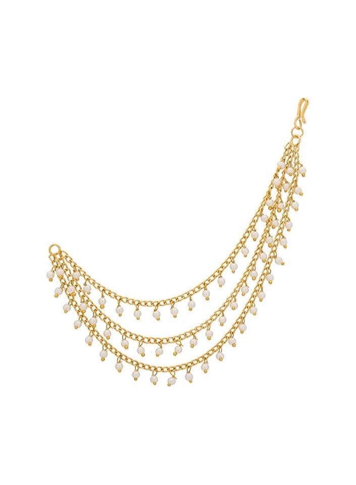 Fashion Jewellery Long Pearl Chain Gold Hair Chain Accessories For Earrings - Image 2