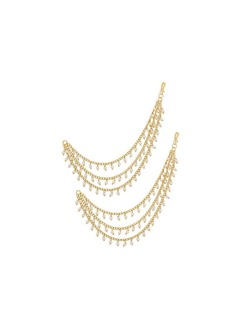 Fashion Jewellery Long Pearl Chain Gold Hair Chain Accessories For Earrings - Image 1