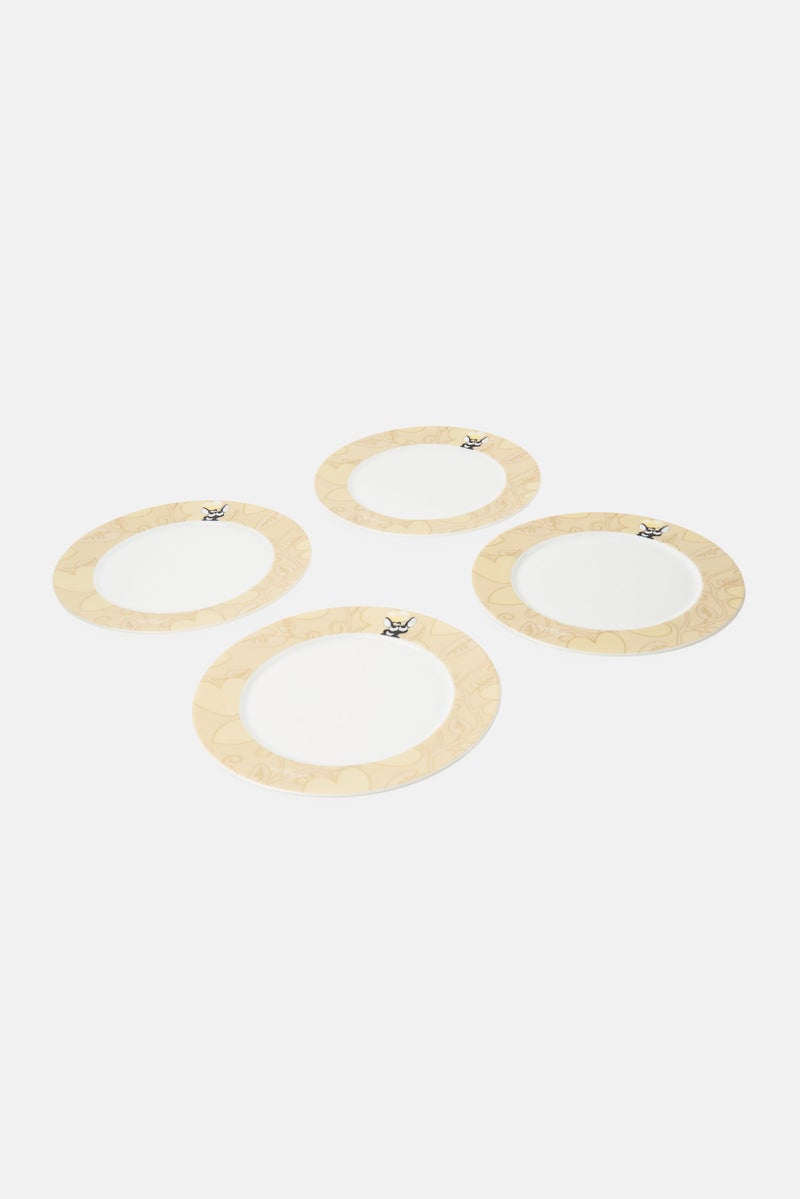 Berghoff 4 Pieces Printed Round Plate, Multicolor - Image 1