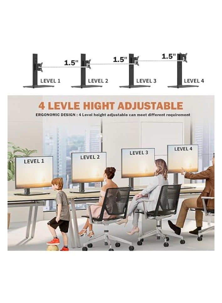 erorex Single LCD Computer Monitor Free-Standing Desk Stand Riser for 13 inch to 32 inch Screen with Swivel, Height Adjustable, Rotation, Holds One (1) Screen up to 35kgs - Image 4