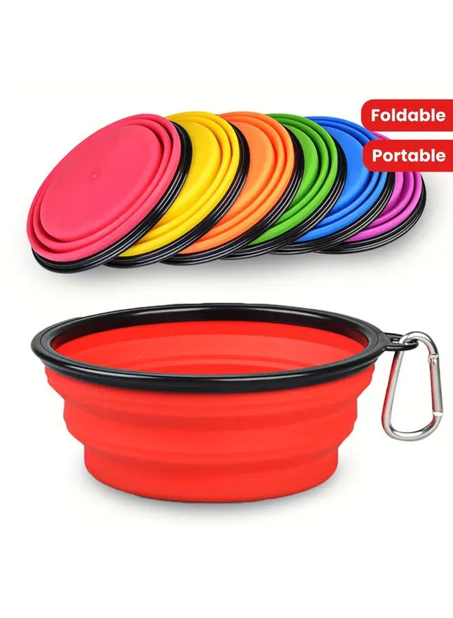 Blue Portable Collapsible Dog Bowl Non Toxic Spill Proof for Travel Crate Use Easy Clean - Image 1