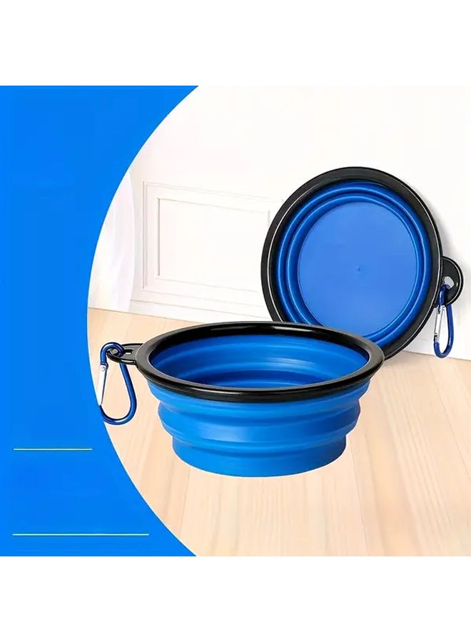 Blue Portable Collapsible Dog Bowl Non Toxic Spill Proof for Travel Crate Use Easy Clean - Image 5
