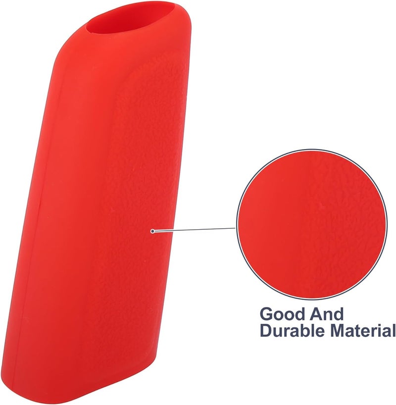 aakichi 2Pcs Set Silicone Gear Shift Knob Cover Car Handbrake Cover Anti-Slip Grip Design Universal Silicon Cover for Car (Red) - Image 5
