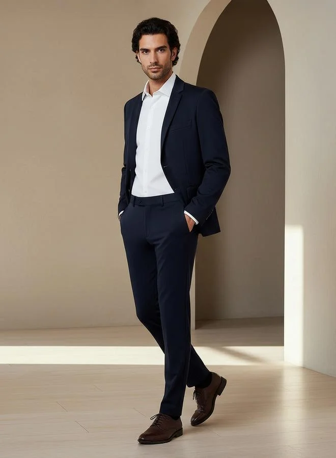 Splash FAV NAVY Slim Fit Flexi Waist Trousers for Men | Best Price UAE