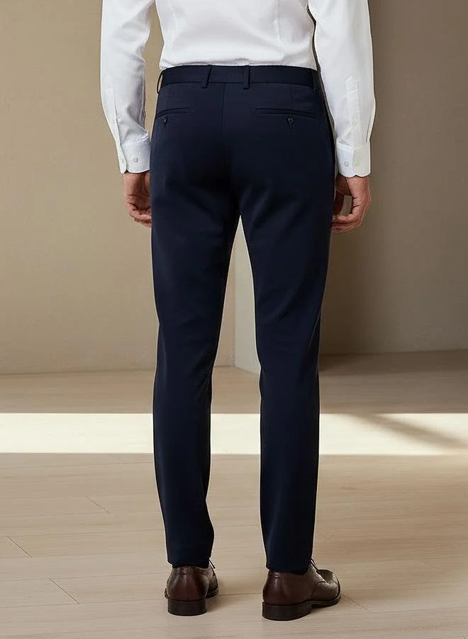 Splash FAV NAVY Slim Fit Flexi Waist Trousers for Men | Best Price UAE